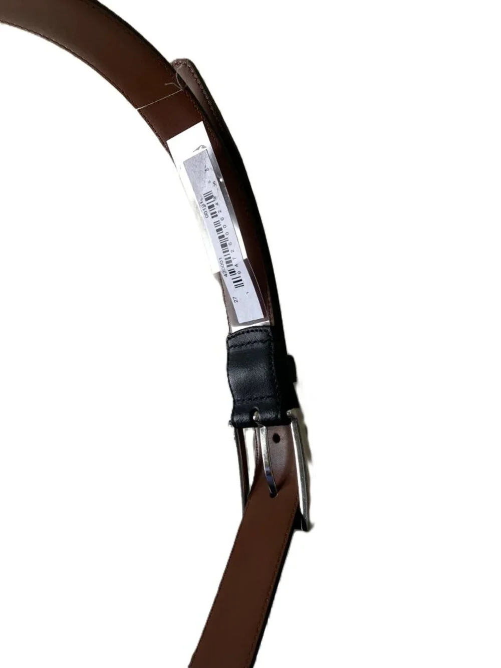 Brooks Brothers Men’s Black Leather Dress Belt Size 36 Silver Buckle USA Made